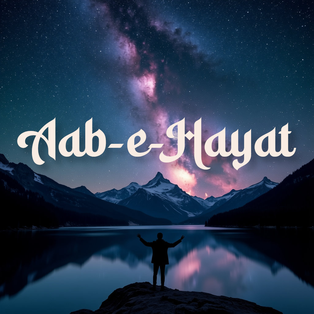 Aab-e-Hayat single cover — silhouette by a mountain lake under the Milky Way