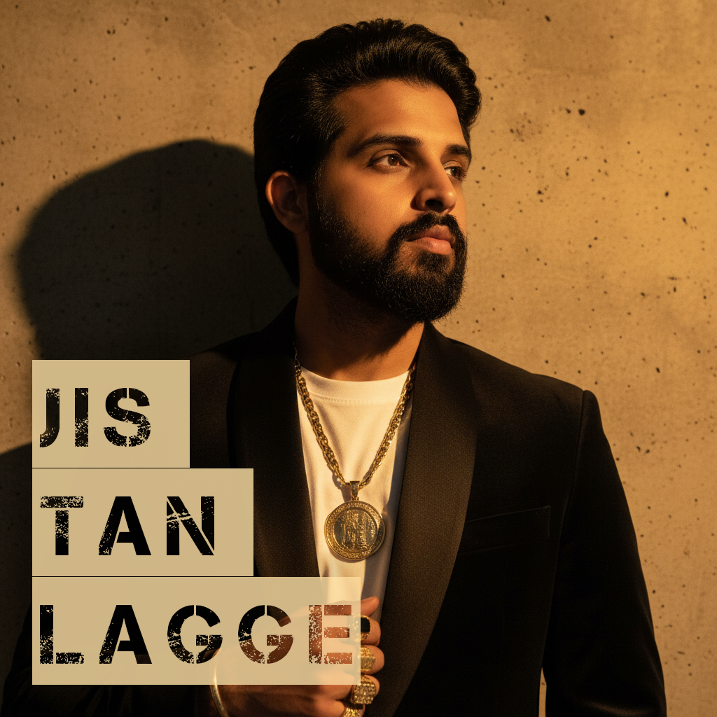 Jis Tan Lagge single cover — portrait with stencil lettering