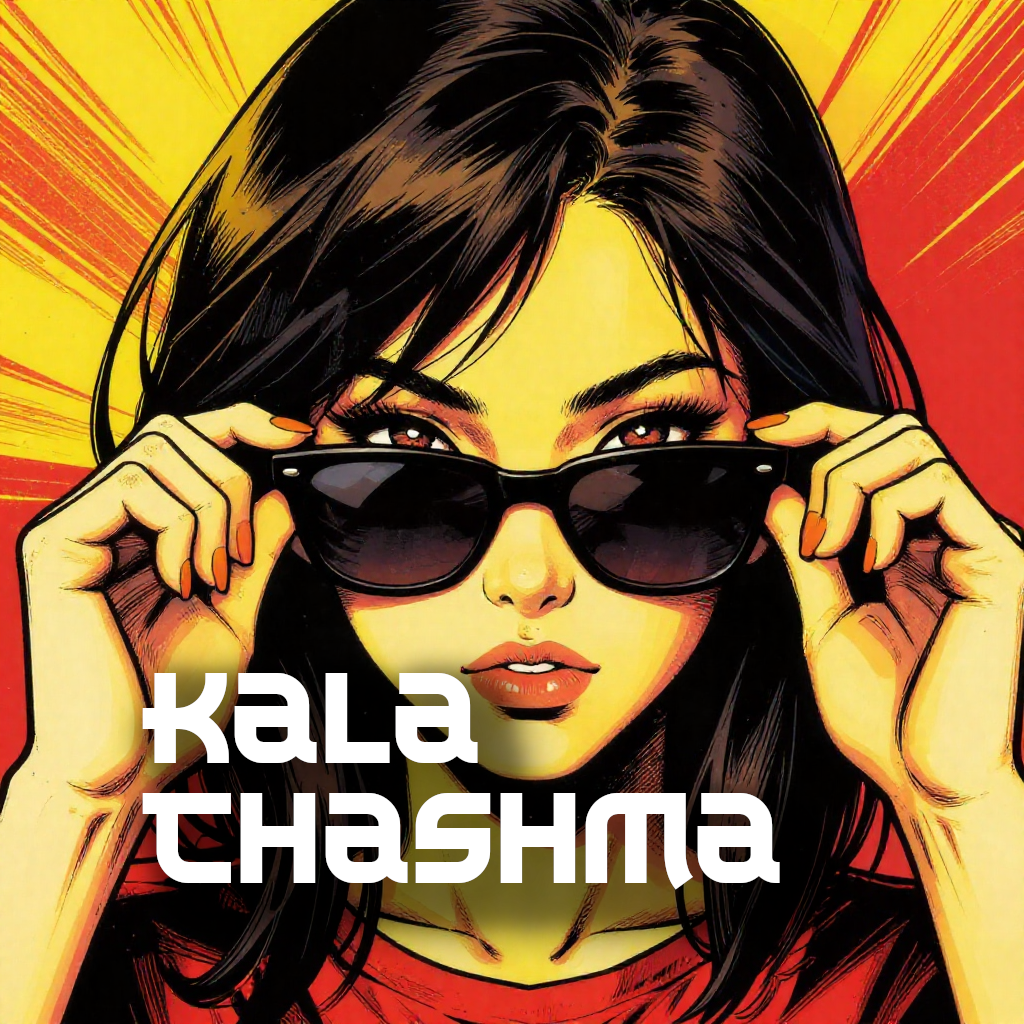Kala Chashma single cover — pop-art portrait in black sunglasses