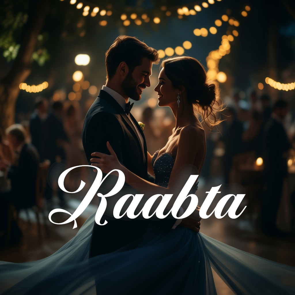 Raabta single cover — a couple slow-dancing under string lights