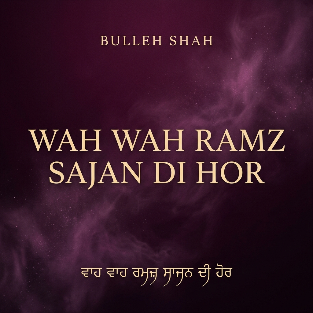 Wah Wah Ramz Sajan Di Hor single cover — gold Bulleh Shah lettering on deep purple